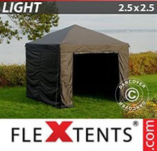 Pop up Canopy FleXtents Light 2.5x2.5 m Black, incl. 4 sidewalls