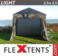 Pop up Canopy FleXtents Light 2.5x2.5 m Grey, incl. 4 sidewalls