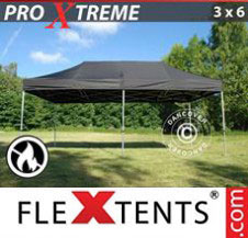 Pop up Canopy FleXtents Pro Xtreme 3x6 m Black, Flame retardant