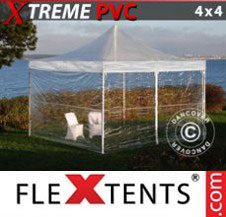 Pop up Canopy FleXtents Pro Xtreme 4x4 m Clear, incl. 4 sidewalls