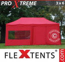 Pop up Canopy FleXtents Pro Xtreme 3x6 m Red, incl. 6 sidewalls