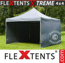 Pop up Canopy FleXtents Pro Xtreme 4x4 m Grey, incl. 4 sidewalls