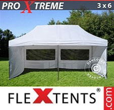 Pop up Canopy FleXtents Pro Xtreme 3x6 m White, incl. 6 sidewalls