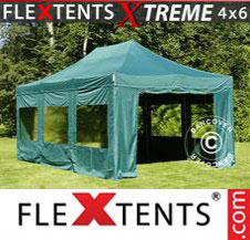 Pop up Canopy FleXtents Pro Xtreme 4x6 m Green, incl. 8 sidewalls