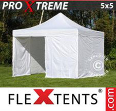 Pop up Canopy FleXtents Pro Xtreme 5x5 m White, incl. 4 sidewalls