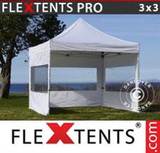 Pop up Canopy FleXtents Pro Xtreme 3x3 m White, incl. 4 sidewalls