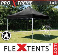 Pop up Canopy FleXtents Pro Xtreme 3x3 m Black, Flame retardant